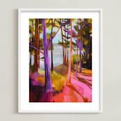 "Enchanted Island" - Art Print in Pink by Jess Franks - Framed