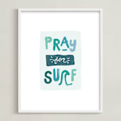 "Grom" - Art Print in Sea by Kayla King - Framed