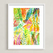 "Tropical" - Art Print in Sunny yellow by Alexandra Dzh - Framed