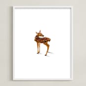 "A Deer Friend" - Art Print in White Tail by Andrew McClintock - Framed