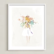 "The Flower Girl" - Art Print in Ivory by Lori Wemple - Framed