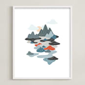 "sky valley" - Art Print in sky grey by so-mi - Framed