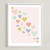 "wave of love" - Art Print in Charming Pink by Kasia Labocki - Framed