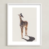 "Baby Giraffe" - Art Print in safari by Kamala Nahas - Framed