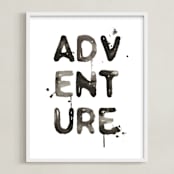 "Adventure" - Art Print in Black by Kelsey McNatt - Framed