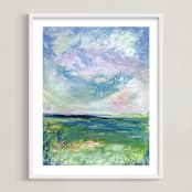 "By the Bay" - Art Print in Sky by Lindsay Megahed - Framed