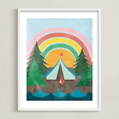 "Camp Rainbow" - Art Print in sky by Shirley Lin Schneider - Framed