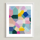 "Safe as houses" - Art Print in peach by raven erebus - Framed