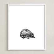 "pétit hérisson" - Art Print in Black by IMG_101 - Framed