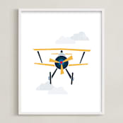 "Stacked Plane" - Art Print in Sun by Jennifer Morehead - Framed