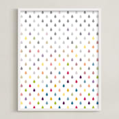 "Coloring Raindrops" - Art Print in Purist by Erin Niehenke - Framed