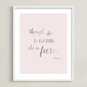 "Though She Be But Little" - Art Print in Blush by Melinda Denison - Framed