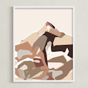 "Jagged Peak" - Art Print in Champagne Blush by Tanya Lee Design - Framed