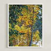 "November Foliage" - Art Print in November Harvest Yellow by Mariecor Agravante - Framed