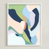"After Rain" - Art Print in Mint Blue by Eunmee Studio - Framed