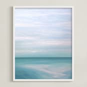 "Bright Below " - Art Print in Beachy blue green by Colleen Ehrlich - Framed