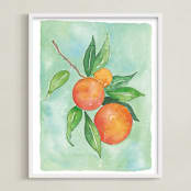 "Oranges" - Art Print in Tangerine Orange by Kelsey McNatt - Framed