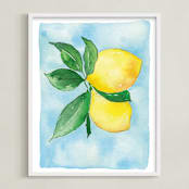 "The Lemons" - Art Print in Lemon Yellow by Kelsey McNatt - Framed
