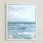 "Aqua View " - Art Print in Sea Green by Colleen Ehrlich - Framed