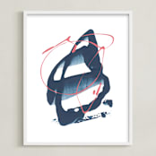 "Alpha" - Art Print in Dark Blue by Misty Hughes - Framed