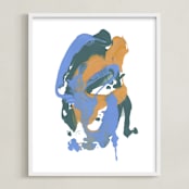"Beta" - Art Print in Blue by Misty Hughes - Framed