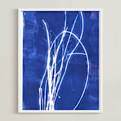 "Bend" - Art Print in Vivid blue by Erin McCluskey Wheeler - Framed