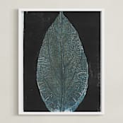 "New Leaf" - Art Print in Dark teal by Erin McCluskey Wheeler - Framed