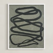 "Contemporary Chandelier" - Art Print in Charcoal by Camille Pietrow - Framed