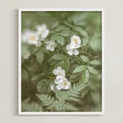 "Garden Flowers No. 4" - Art Print in Sage Green by Lynann Colligan - Framed