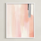 "Brush Strokes No.1" - Art Print in Peach by Little Valley Studio - Framed