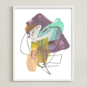 "Fosse" - Art Print in chartreuse by Misty Hughes - Framed