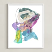 "Twyla" - Art Print in Blue by Misty Hughes - Framed