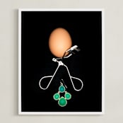 "E Is For Eyelash Curler" - Art Print in Black and White by AMANDA LOMAX - Framed