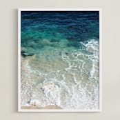 "La Jolla Shores #1" - Art Print in Shoreline Blue by Shannon Howard - Framed