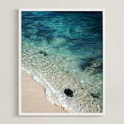 "La Jolla Shores #2" - Art Print in Shoreline Blue by Shannon Howard - Framed