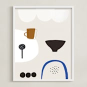 "Surface Study 2" - Art Print in natural gray by Francesca Iannaccone - Framed