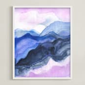 "Horizons" - Art Print in Ocean Blue by Jen Merli - Framed