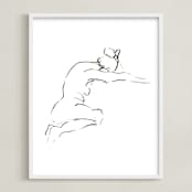 "Model9 - portrait size" - Art Print in black and white by Miranda Mol - Framed