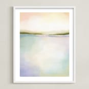 "Coral Bay" - Art Print in Coral Pink by AlisonJerry - Framed