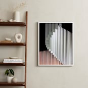 "Stacked Curvature " - Art Print in Creamy Neutrals by Lisa Sundin - In a Room