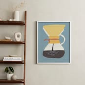"Coffee Maker" - Art Print in Kitchen Tile Teal by Elliot Stokes - In a Room