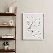 "Cactus Line Drawing" - Art Print in dusty white by Amanda Phelps - In a Room