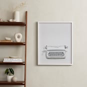 "The Typewriter" - Art Print in White on white by Cristiane - In a Room