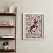 "Lamb Linocut" - Art Print in Rust by Ash Weaver - In a Room