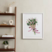 "Minnesota Lady's Slipper Bouquet" - Art Print in Soft pink by Susan Moyal - In a Room