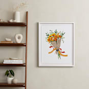"California Poppy Bouquet" - Art Print in Citrus Orange by Susan Moyal - In a Room
