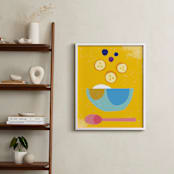 "Breakfast Bowl" - Art Print in Sunshine Yellow by sue prue - In a Room