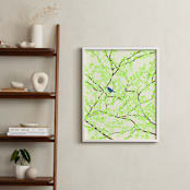 "Plum tree with Birds in Spring" - Art Print in Green Blossoms by Jorey Hurley - In a Room