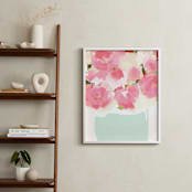 "Peonies in Vase" - Art Print in Strawberry by kelli hall - In a Room