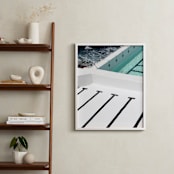 "Stripes Coastal" - Art Print in White by JD - In a Room
